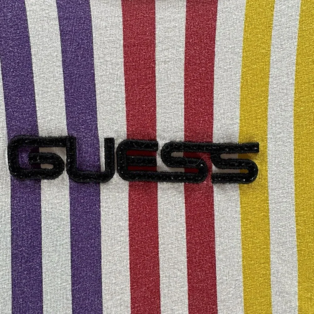 Guess x J Balvin Shirt Mens Extra Large Rainbow Stripes‎ Multicolor Cotton 2020 - Picture 2 of 12